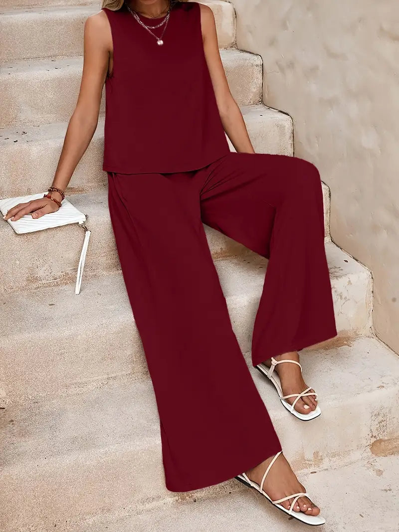 Remy – Elegantes Set aus ärmellosem Top und Hose