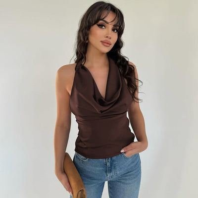 Ophelie | Neckholder-Top mit drapiertem Ausschnitt