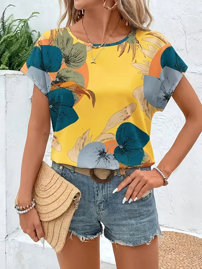 Chiara | Elegante Vintage-Bluse mit Blumenmuster