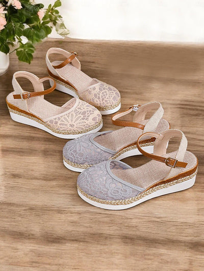 Annette – Romantische Keilsandalen mit floraler Eleganz