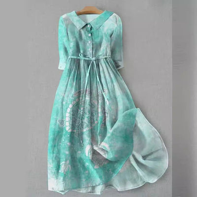 Liana - Geblümtes Midi-Hemdkleid mit Gürtel