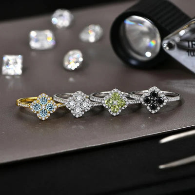 Soraya Kleeblatt Ring | Weißgold