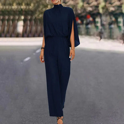 Shelly – Eleganter Jumpsuit mit hohem Halsausschnitt und weitem Bein