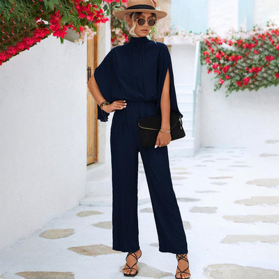 Shelly – Eleganter Jumpsuit mit hohem Halsausschnitt und weitem Bein