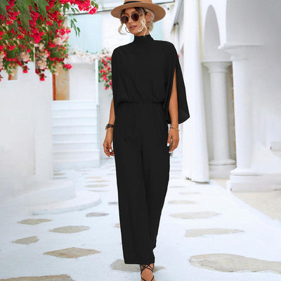 Shelly – Eleganter Jumpsuit mit hohem Halsausschnitt und weitem Bein
