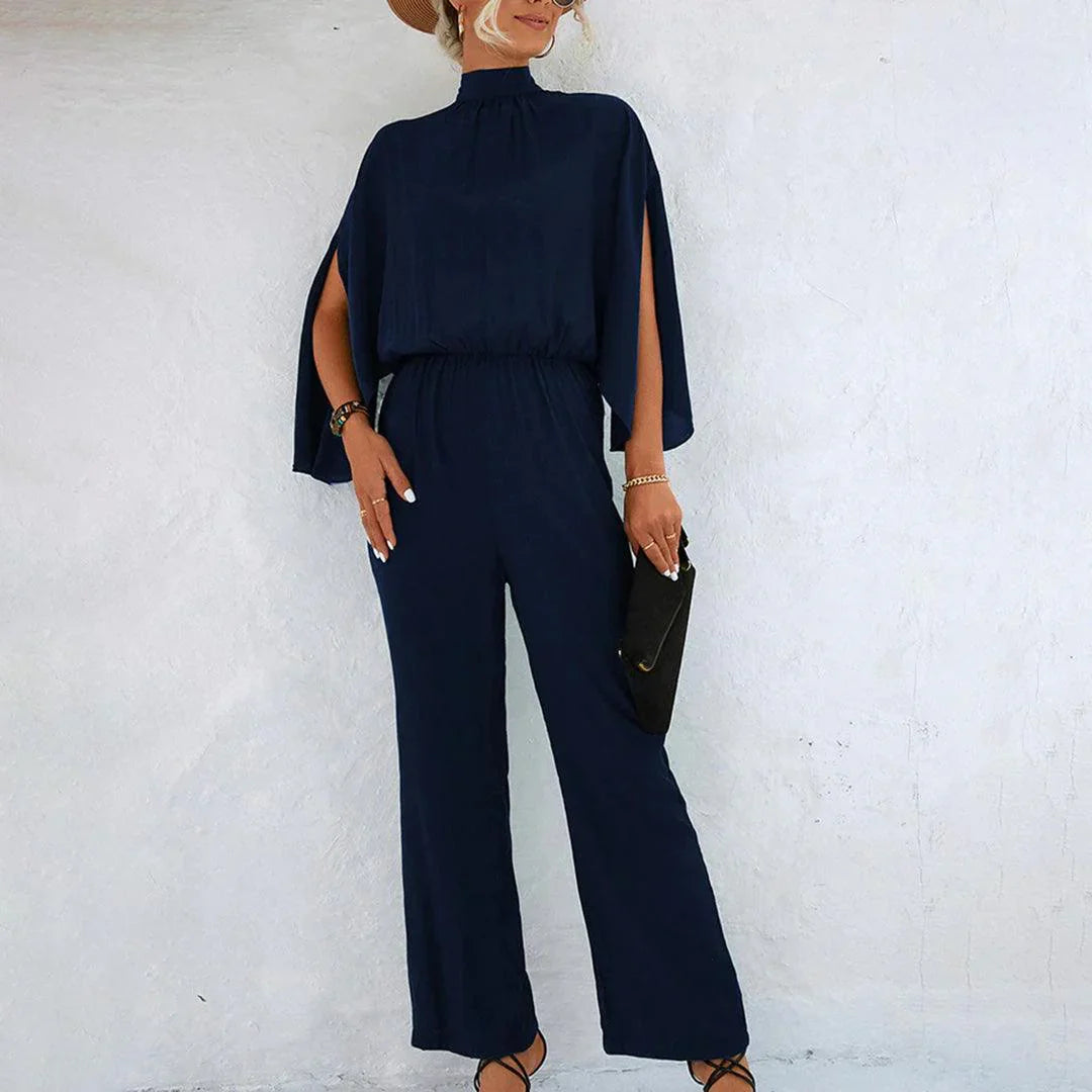 Shelly – Eleganter Jumpsuit mit hohem Halsausschnitt und weitem Bein