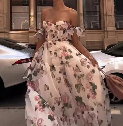 Camila - Langes Maxikleid mit Blumendruck