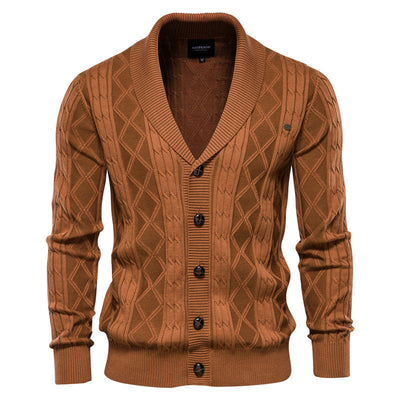 OLIVIERO™ Herren Baumwoll-Cardigan mit Geflochtenem Design und Knopfverschluss