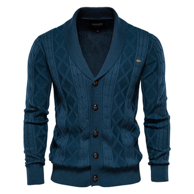 OLIVIERO™ Herren Baumwoll-Cardigan mit Geflochtenem Design und Knopfverschluss