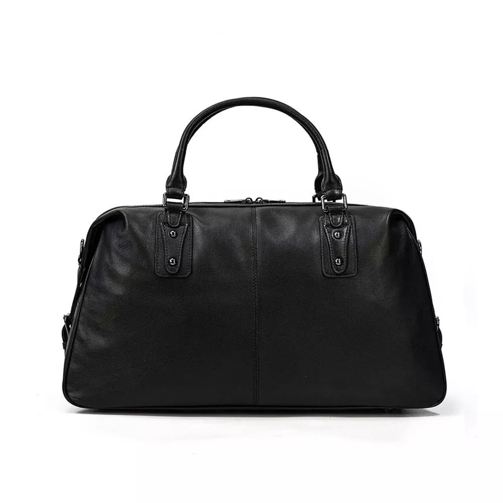 Aalborg™ Schwarze Leder-Holdall – Elegante 25L Reisetasche Mit Verstellbarem Lederriemen