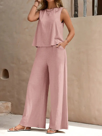 Remy – Elegantes Set aus ärmellosem Top und Hose