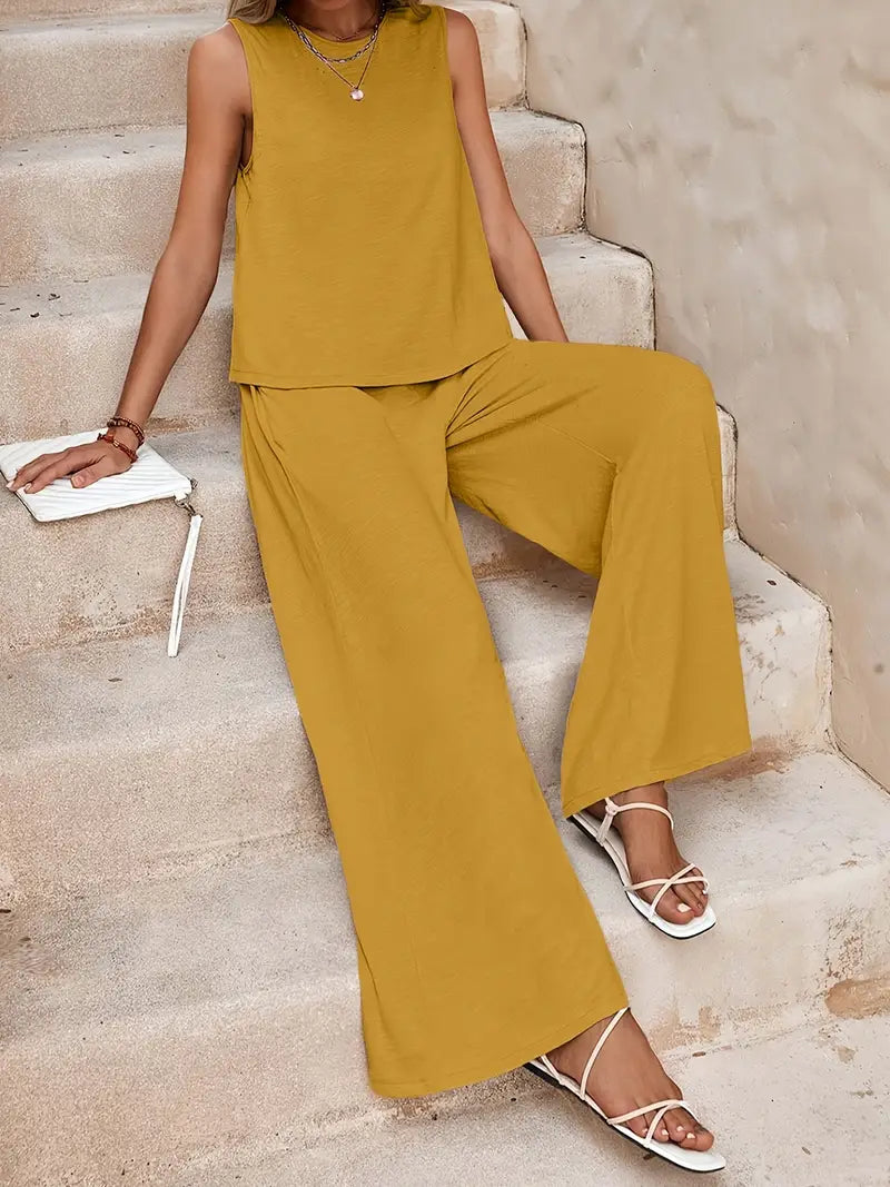 Remy – Elegantes Set aus ärmellosem Top und Hose