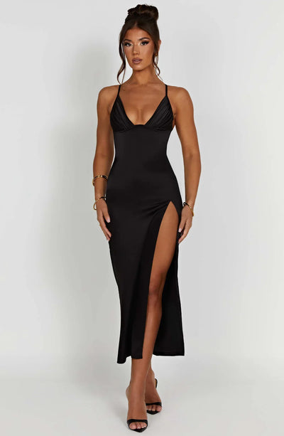 Elegantes Midikleid Mit Spaghettiträgern