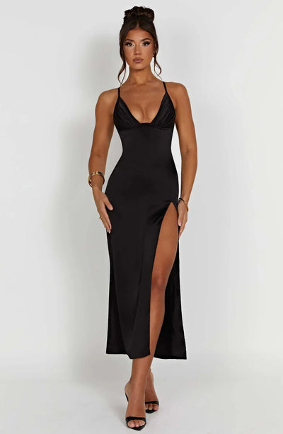 Elegantes Midikleid Mit Spaghettiträgern