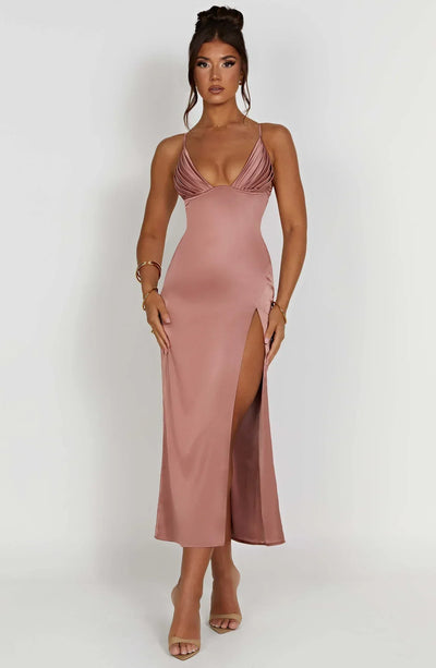 Elegantes Midikleid Mit Spaghettiträgern