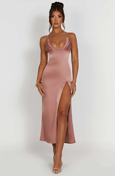 Elegantes Midikleid Mit Spaghettiträgern
