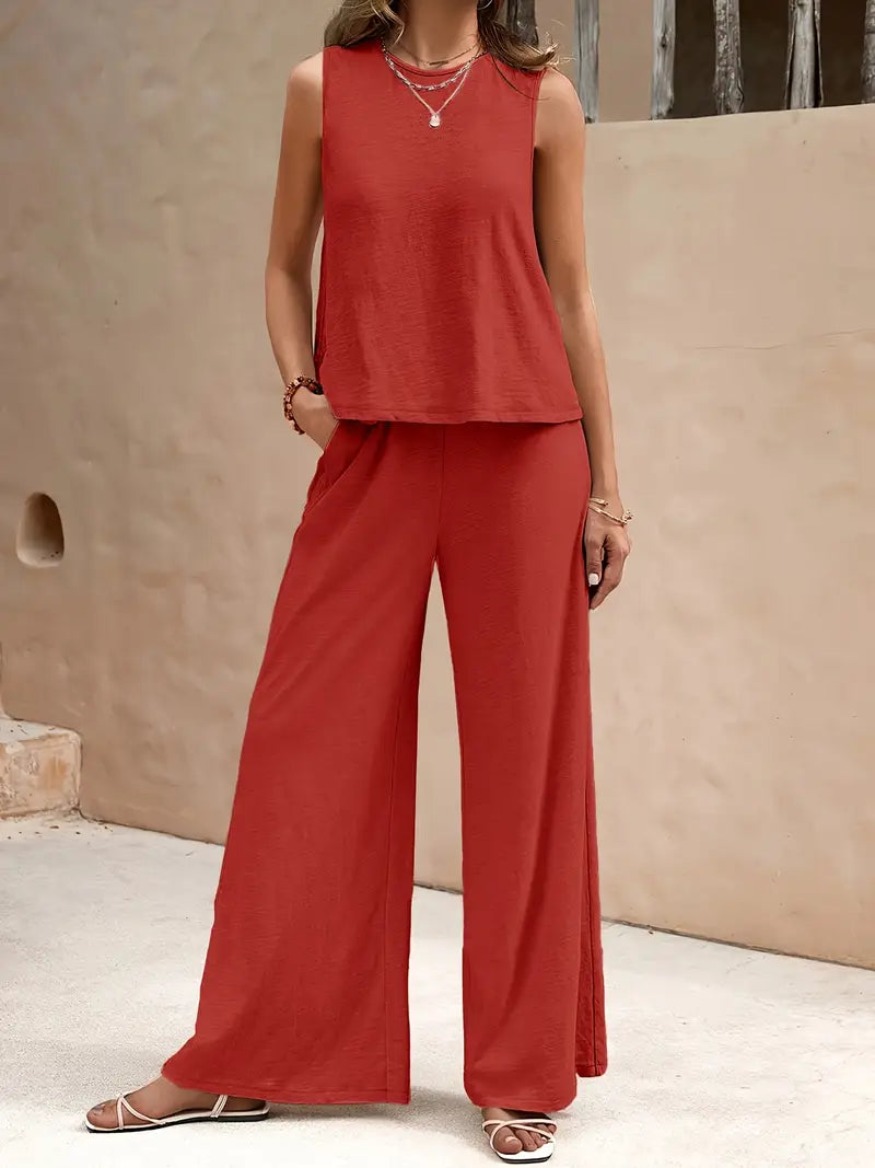 Remy – Elegantes Set aus ärmellosem Top und Hose