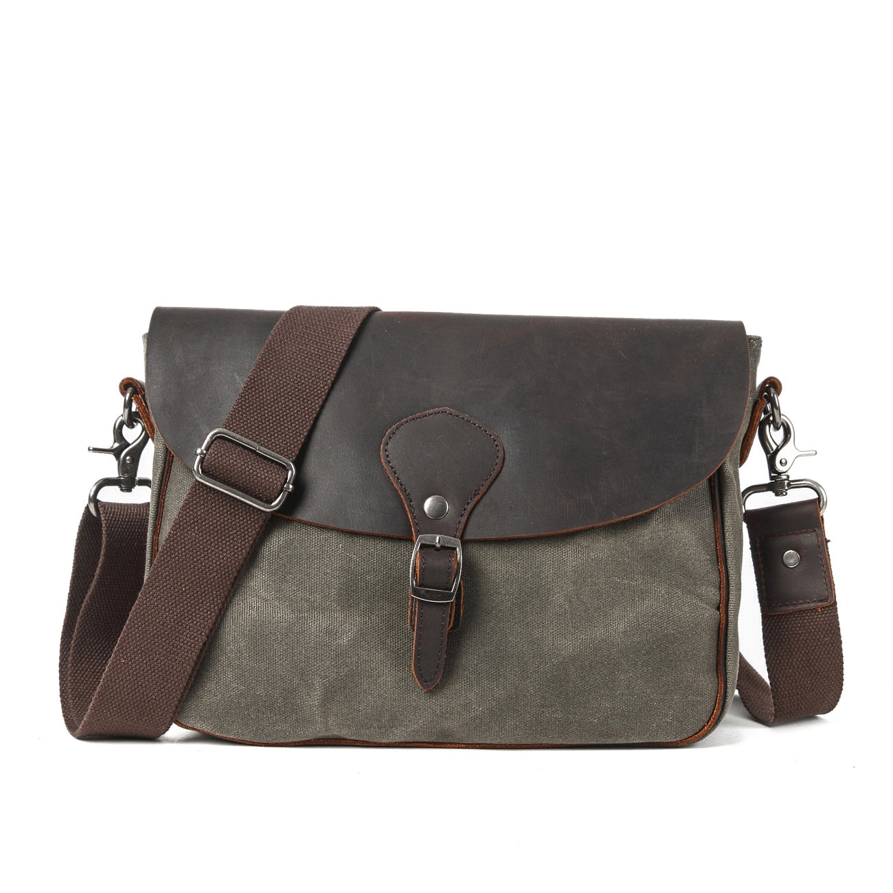 Bregenz™ - Handgefertigte Vintage Crossbody Tasche aus Wachsgeschichtetem Baumwoll-Canvas & Leder