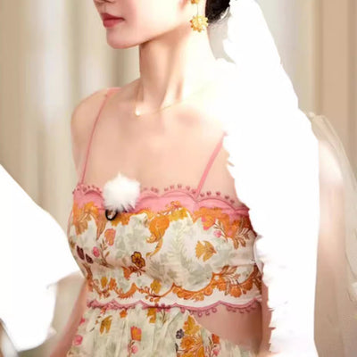 Estela - Maxivestido floral bordado en capas