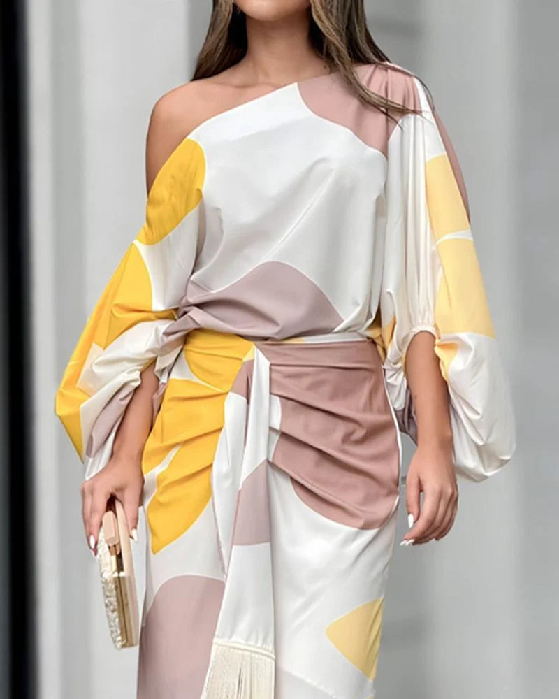 Morwenna – Seidiges Satin-One-Shoulder-Kleid