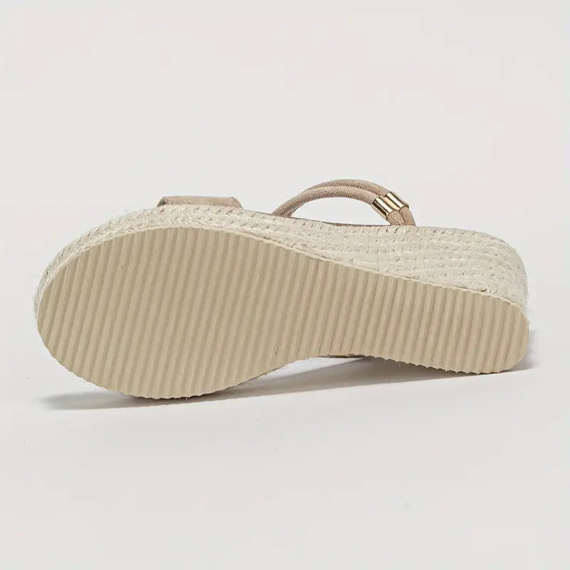 Elowen – Espadrille-Keilsandalen mit Wildlederriemen