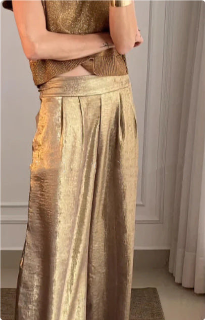 Gala - Weite Hose in Metallic-Gold