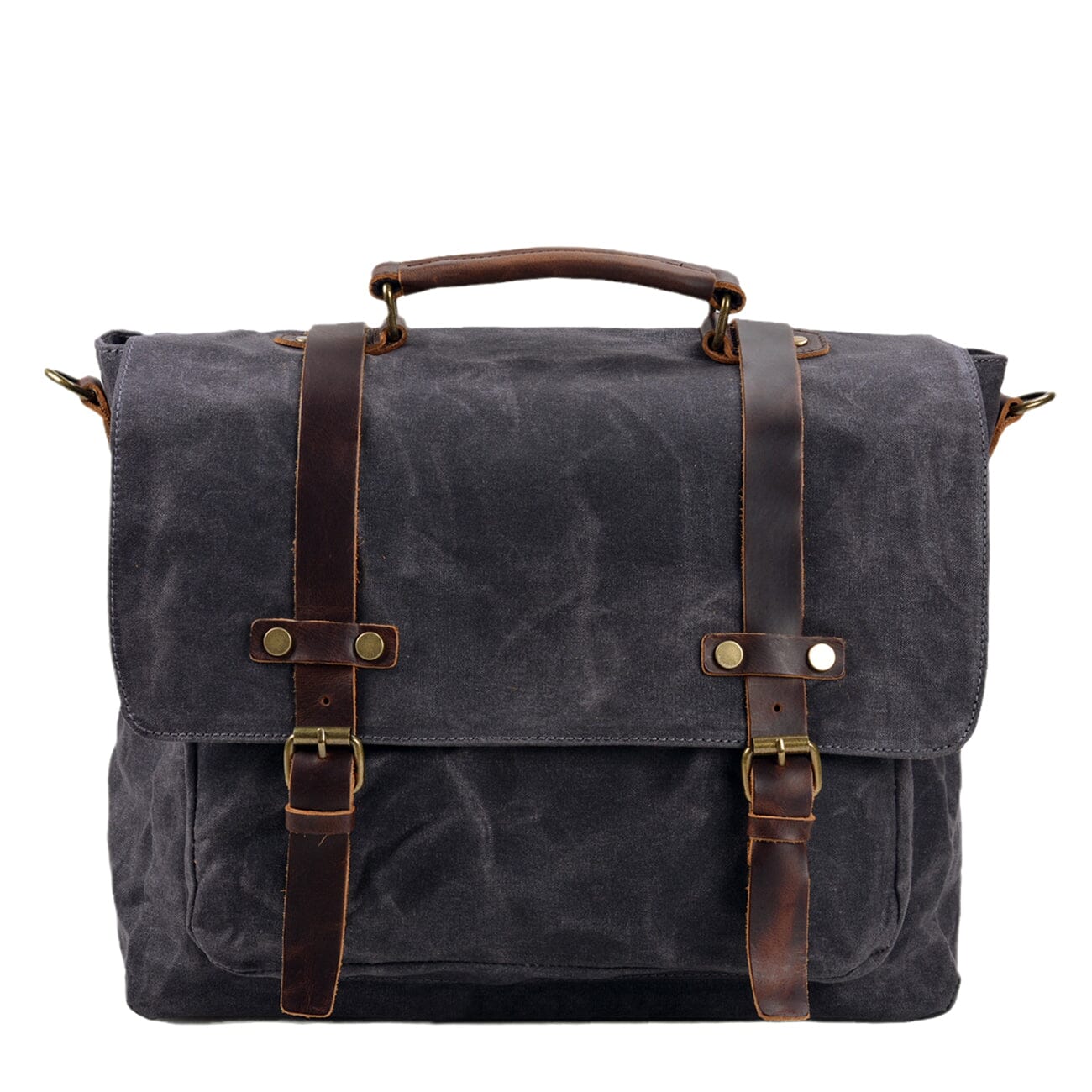 Bruges Messenger Bag – Robuste Canvas & Crazy Horse Leder Schultertasche mit Laptopfach