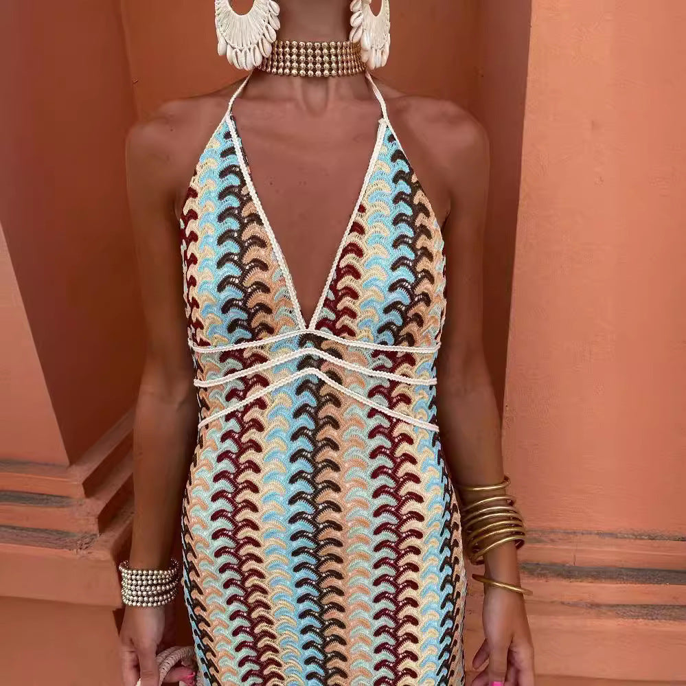 Renata - Langes Kleid im Bohemian-Stil mit schmaler Passform und leichtem Stoff