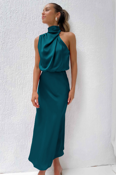 Fiona | Elegantes Abendkleid Mit Hohem Kragen