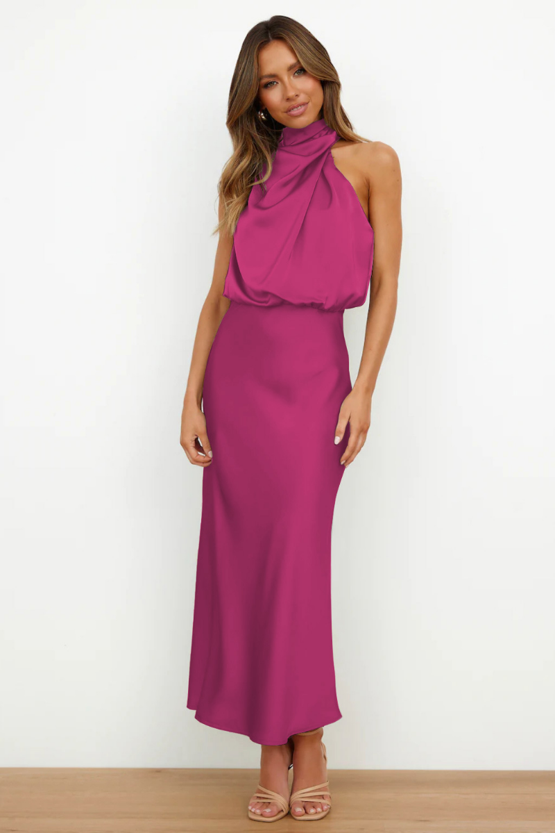 Fiona | Elegantes Abendkleid Mit Hohem Kragen