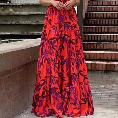 Sofia - Gerafftes Maxikleid mit Blumenmuster im Bohème-Stil
