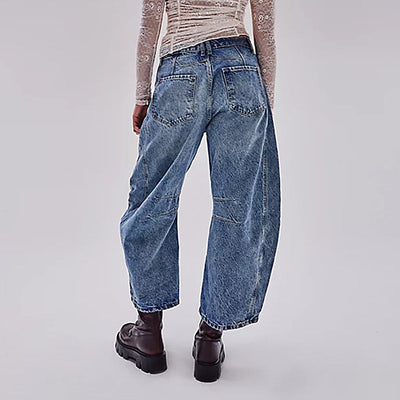 Nova - Jeans mit weitem Bein und Patchwork-Muster
