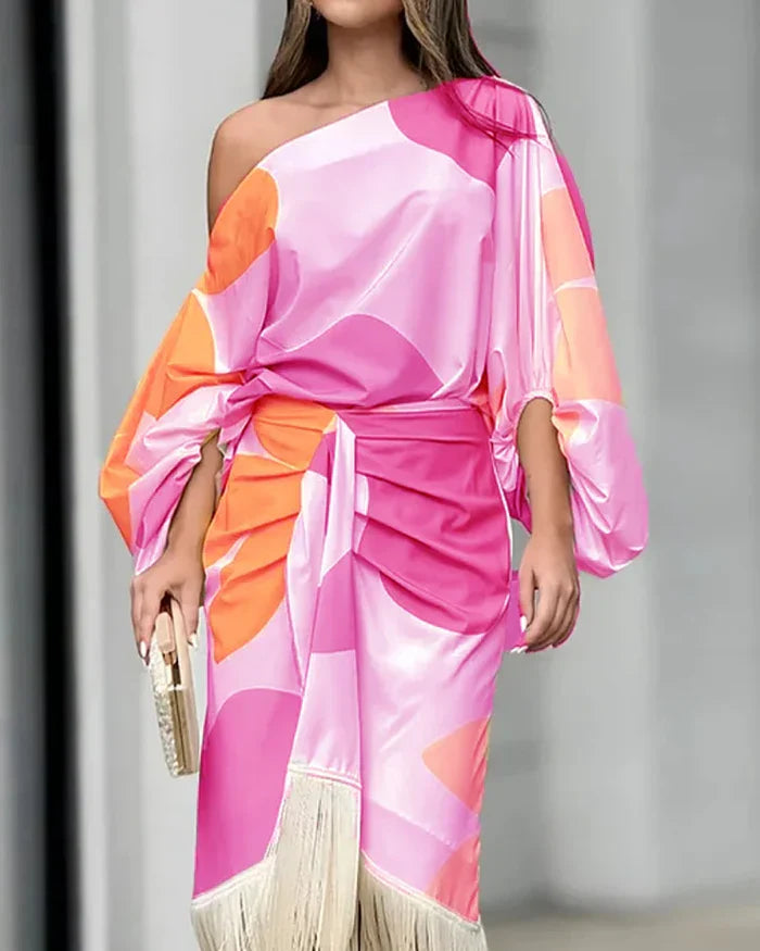 Morwenna – Seidiges Satin-One-Shoulder-Kleid