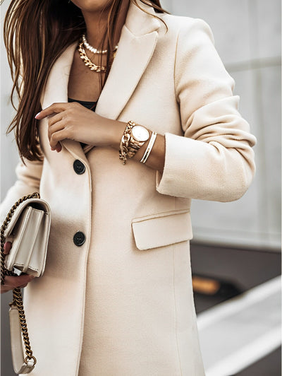 Simone - Langärmeliger Mantel mit 2 Knöpfen