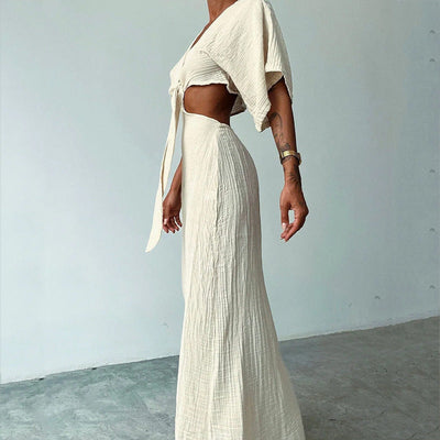 Noelia - Maxi-Strandkleid mit Frontalknoten