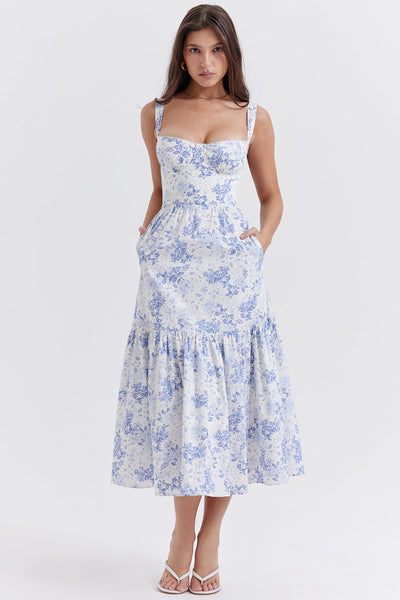 Geblümtes Midi-Sommerkleid