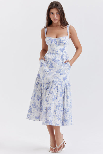 Geblümtes Midi-Sommerkleid