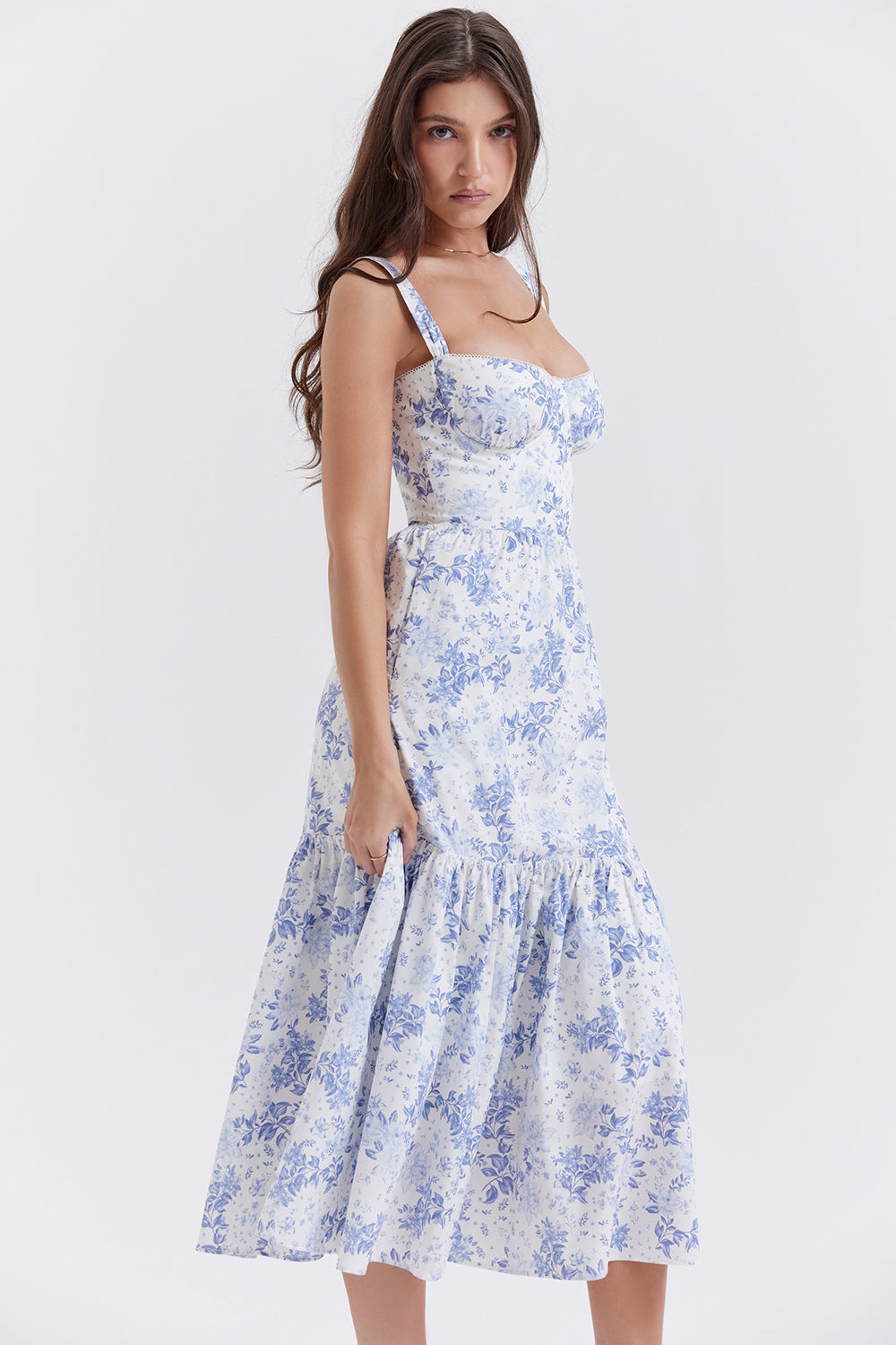 Geblümtes Midi-Sommerkleid
