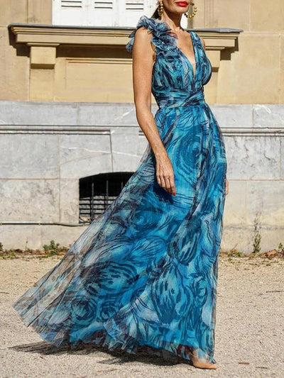Isadora - Maxi-Strandkleid mit raffiniertem Druck