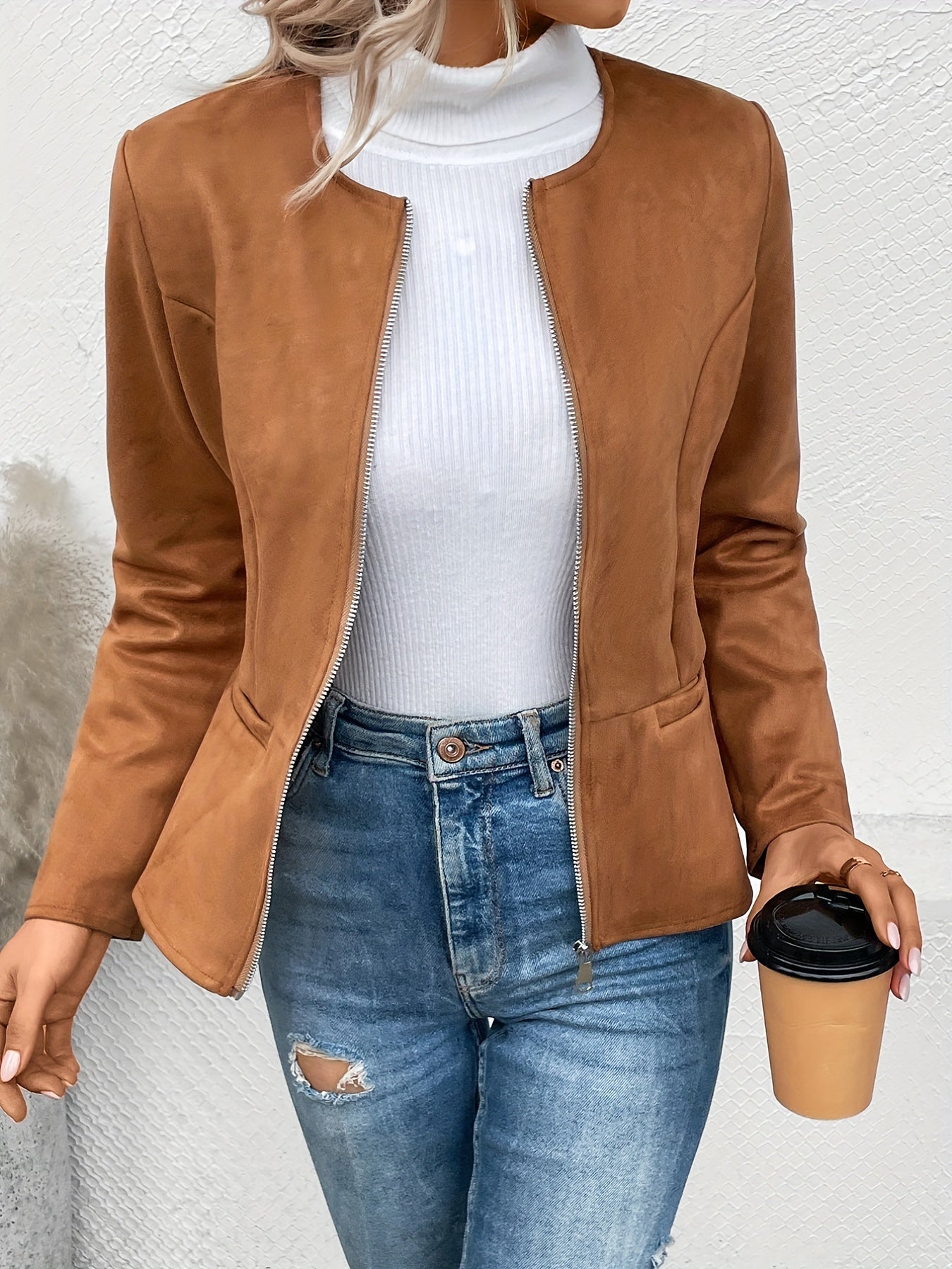 Maxima | Slim Fit Jacke mit Reißverschluss
