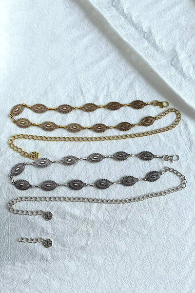 Raegan Retro Geometric Taillenkette – Verstellbare Metallkette Für Elegante Silhouetten