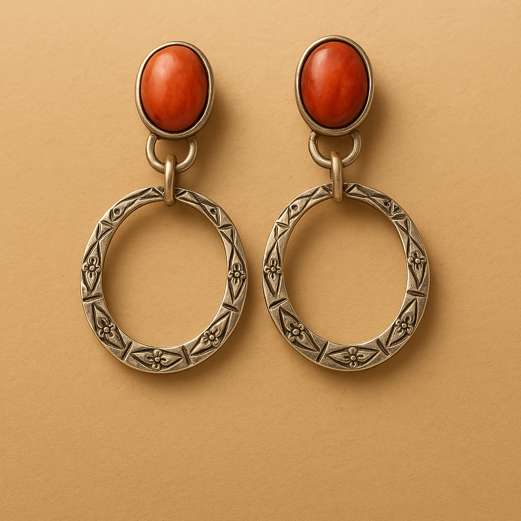 Boho-Vintage-Ohrringe mit Onyx