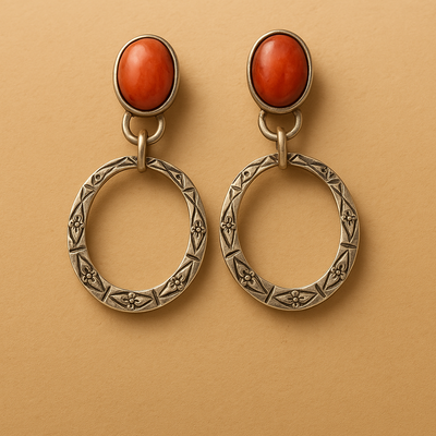 Boho-Vintage-Ohrringe mit Onyx