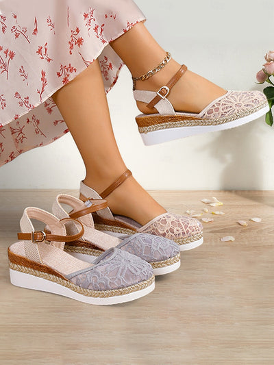 Annette – Romantische Keilsandalen mit floraler Eleganz