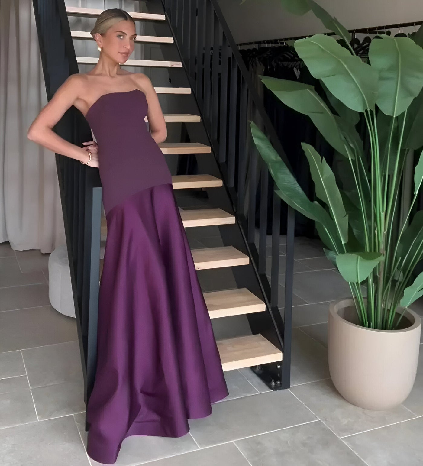 Anastasie | Sexy Luxus Patchwork Trägerloses Maxikleid