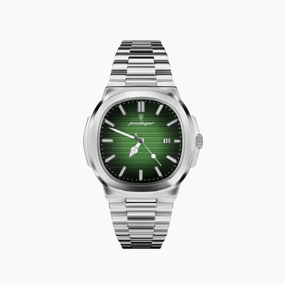 Hugo Albrecht Poedagar 41mm Edelstahl Uhr mit Japanischem Quarzwerk und Saphirglas