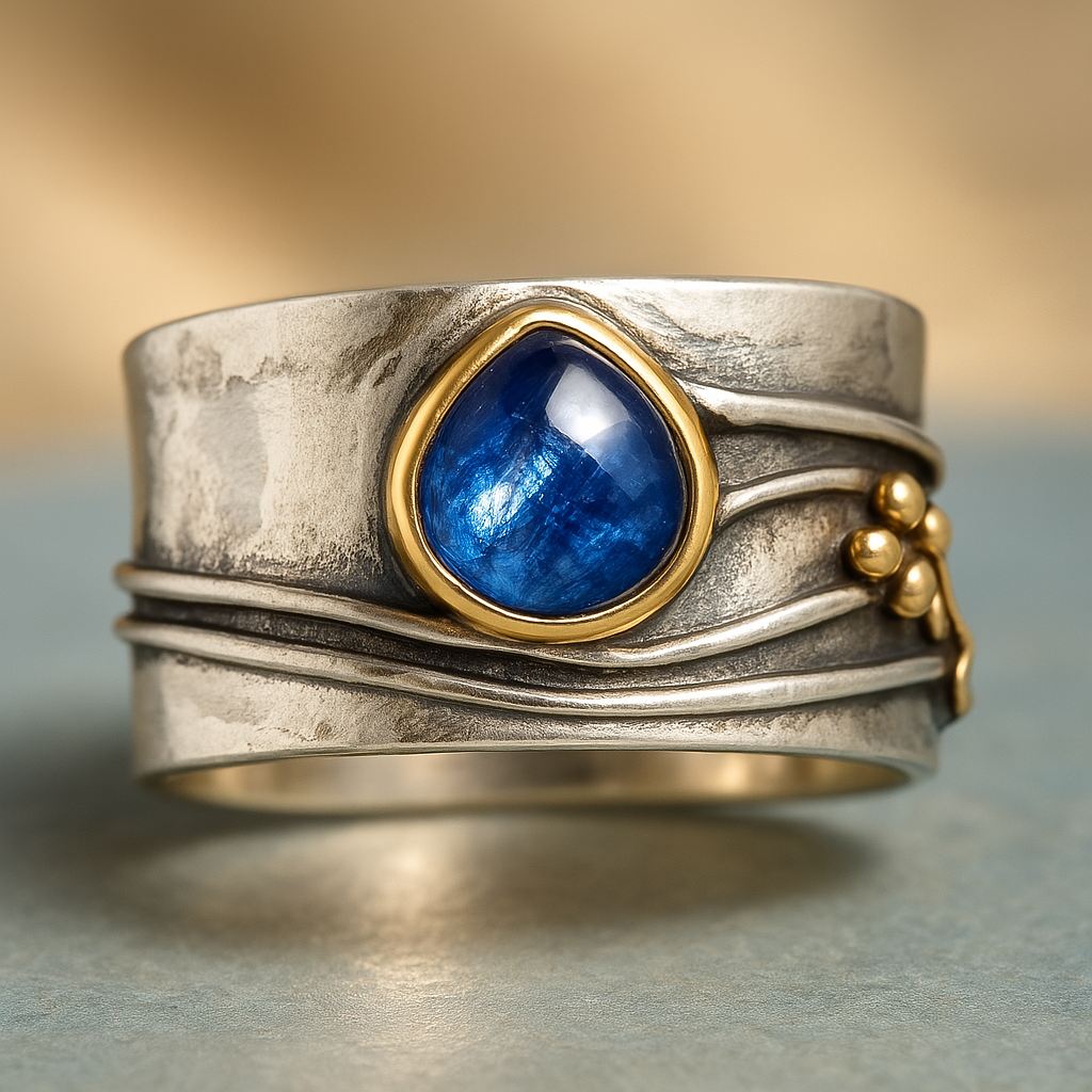 Boho-Meditationsring mit Edelstein