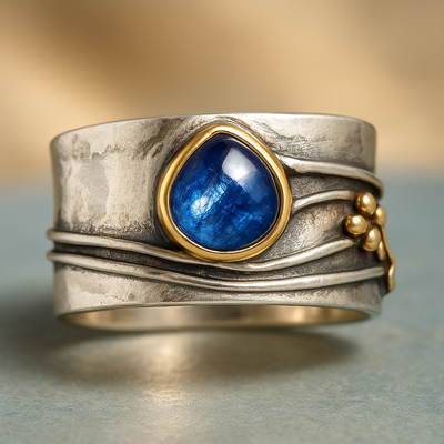 Boho-Meditationsring mit Edelstein