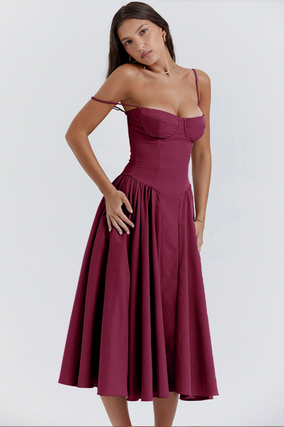 Cheri - rückenfreies Midi-Sling-Kleid für Damen