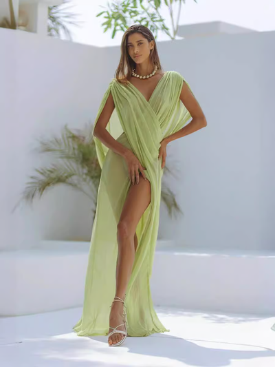 Ärmelloses Mesh Holiday Cover-up Kleid für Frauen - Soryliane